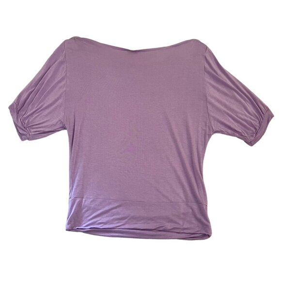 J Mode USA Lavender Cold Shoulder Top Womens Sz L Metal Ring Embellishment Marth - Picture 9 of 10